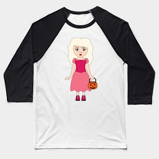 Pink Princess 1 Halloween Girl Sticker Baseball T-Shirt